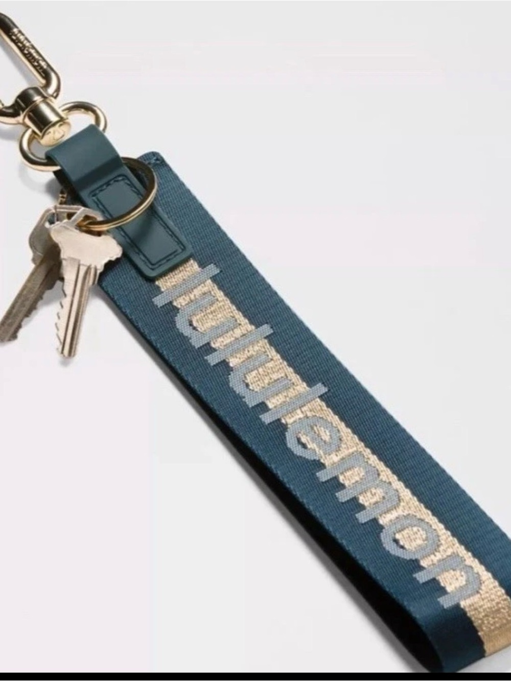 lululemon athletica Teal & Beige Logo Key Fob Strap